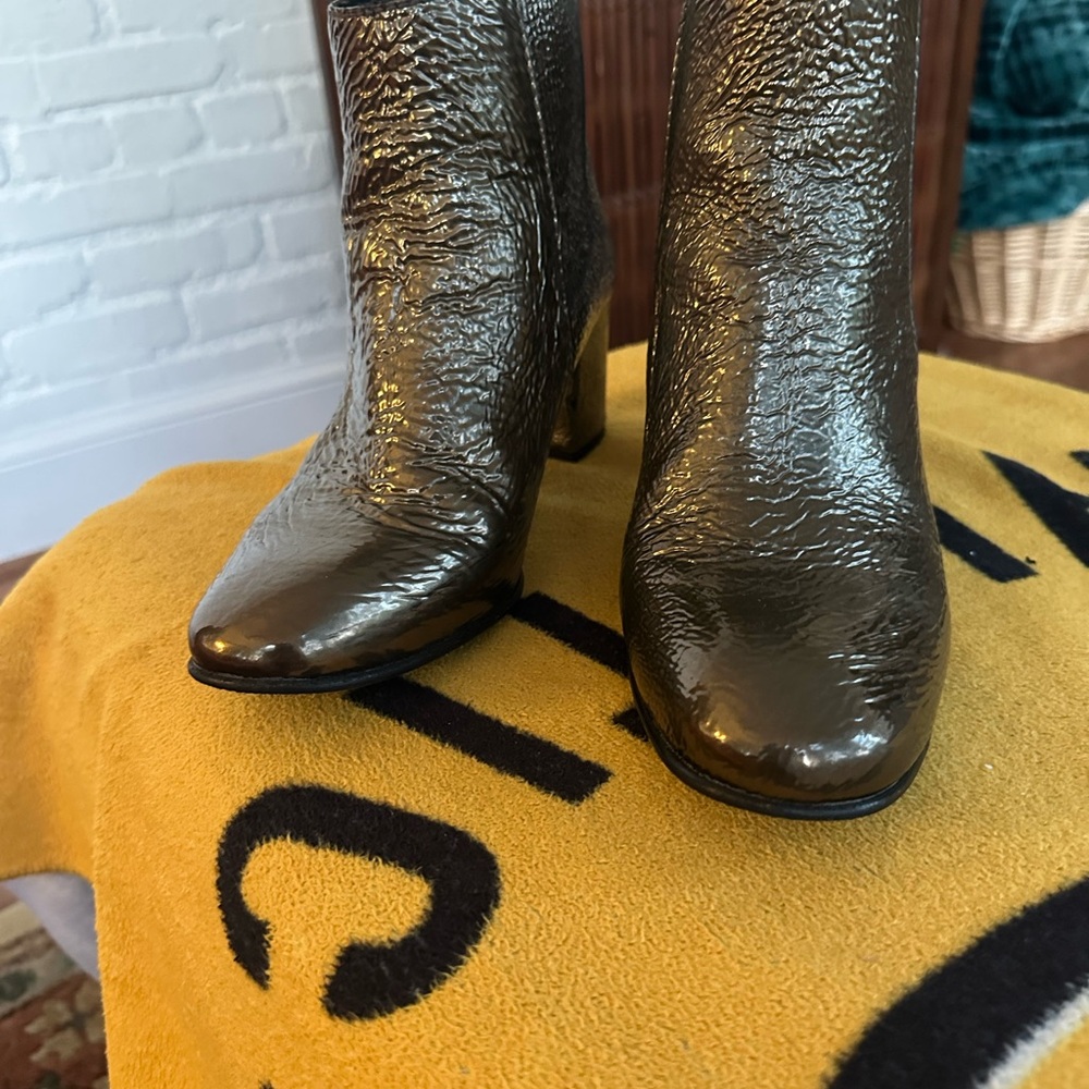Pedro Garcia Shiny Brown Ankle Boots - Picture 2 of 7